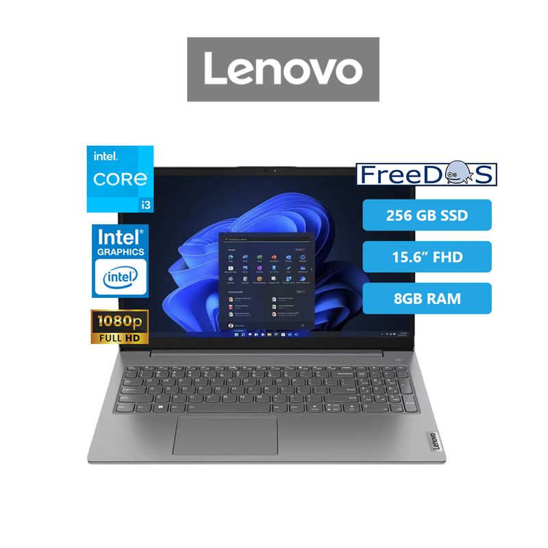 LENOVO - Notebook Lenovo V15 G3 IAP 15.6 FHD TN Core i3-1215U 1.2  4.4GHz 8GB SSD 256GB DDR4-3200MHz Freedos