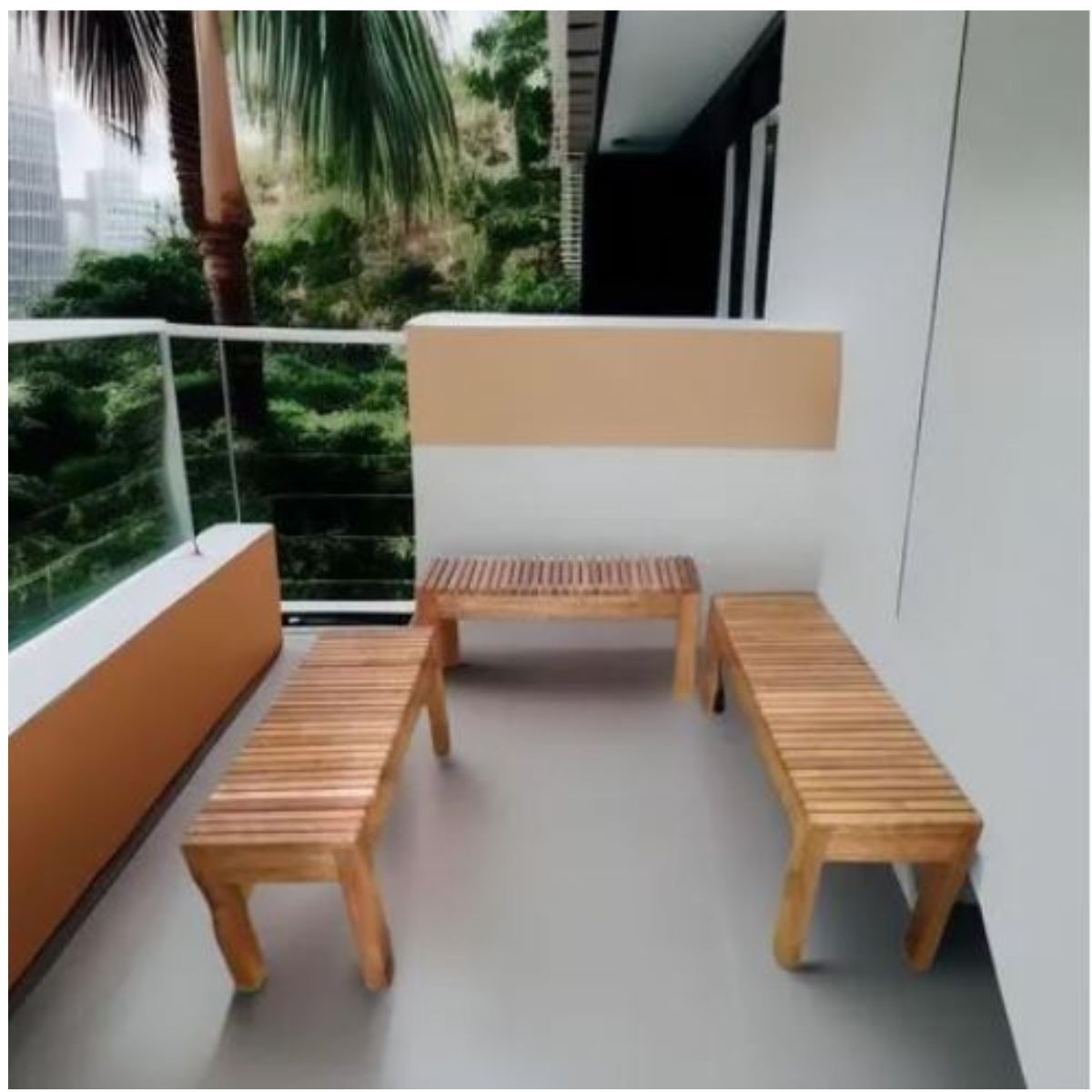 START FG - Banca de madera  Banco en Madera Tornillo Juego Terraza 4 bancas