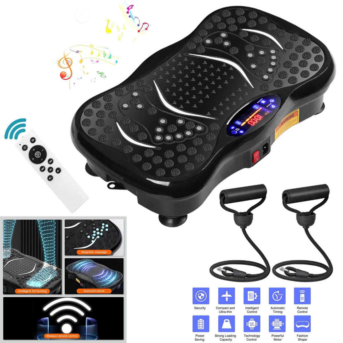 GENERICO - PLATAFORMA VIBRATORIA CON 99 VELOCIDADES CON IMANES - BLUETOOTH