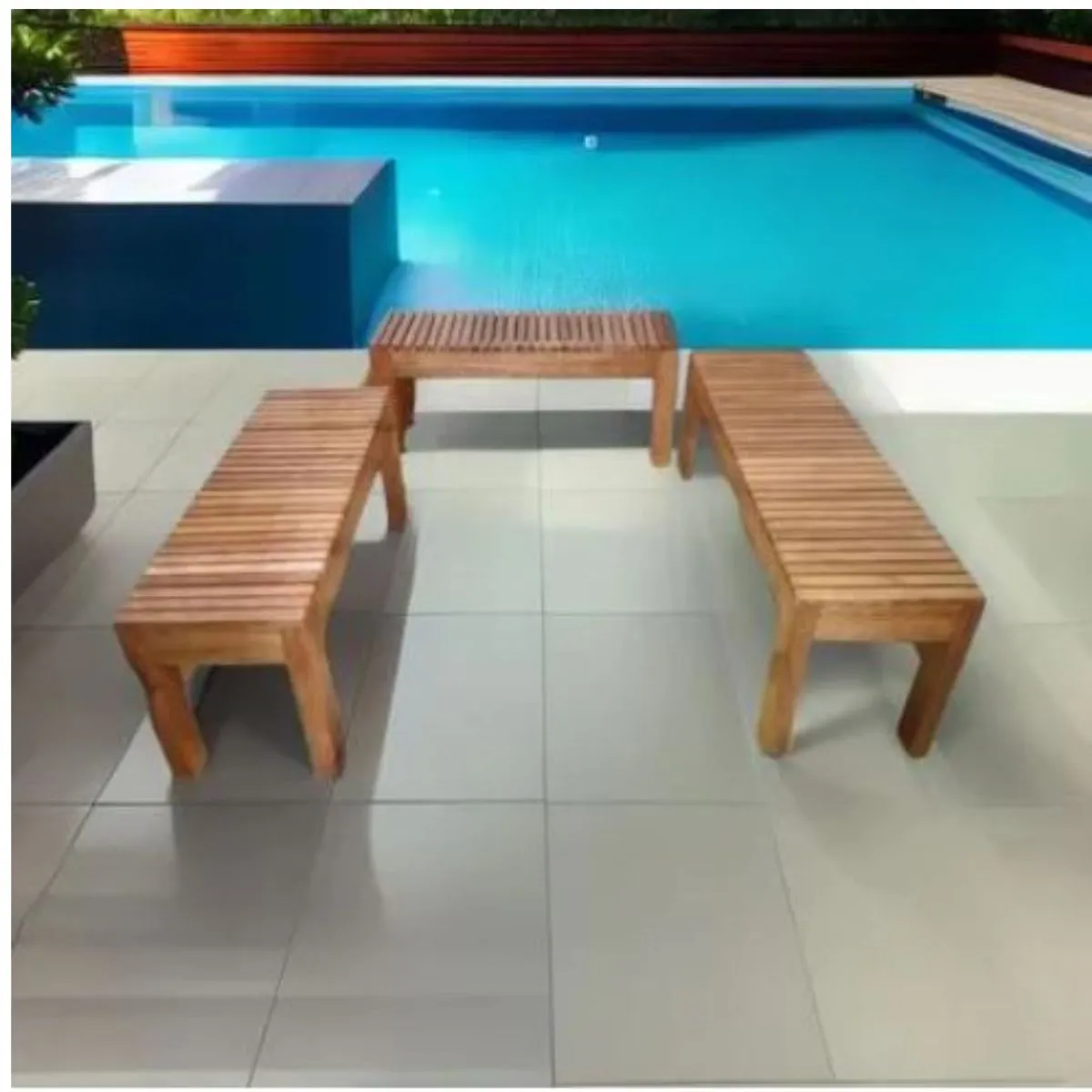 START FG - Banca Banco de madera Set de Terraza Banca OMEGA en Tornillo