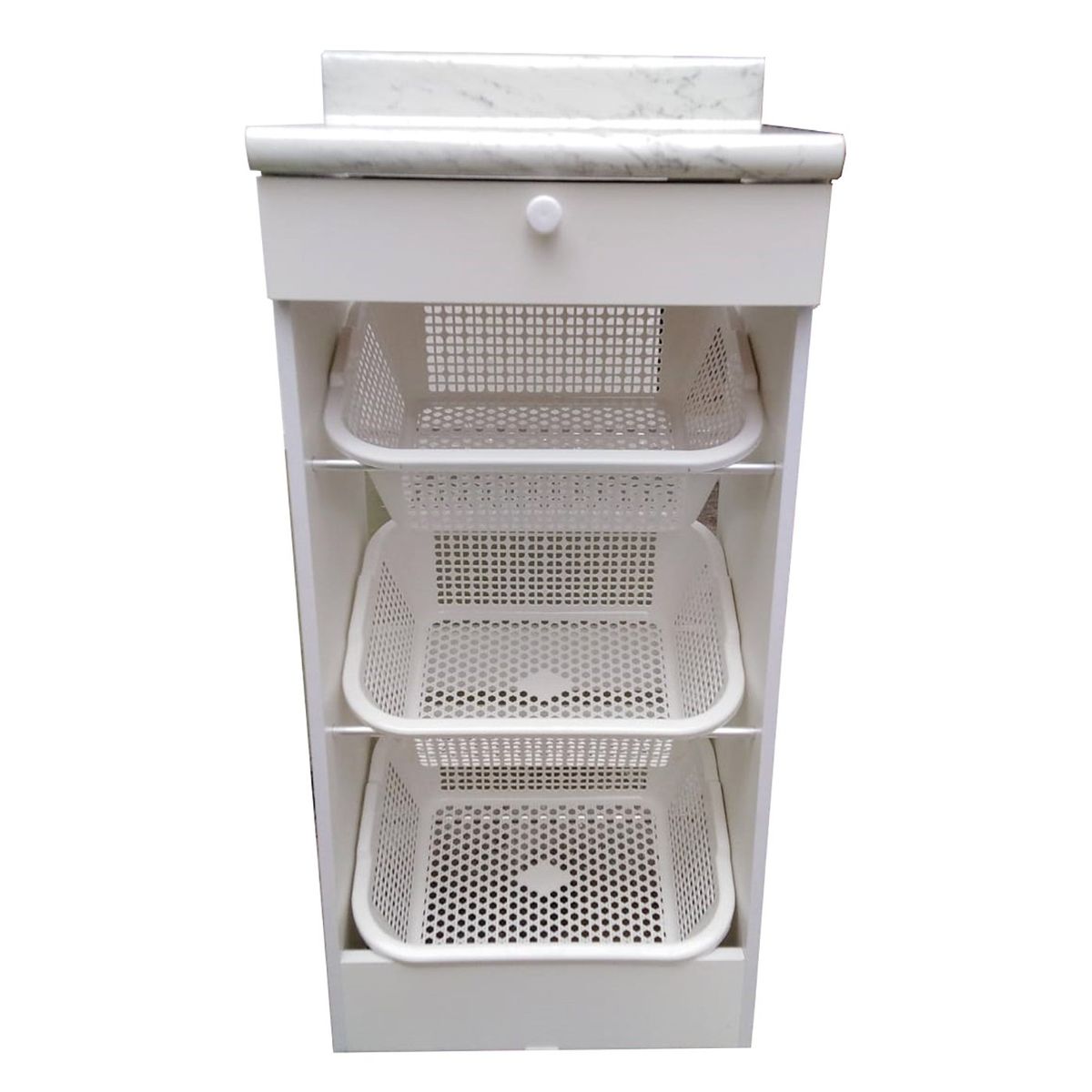 GENERICO - Mueble verdulero de cocina Microondas Melamine En Blanco Con Cajon