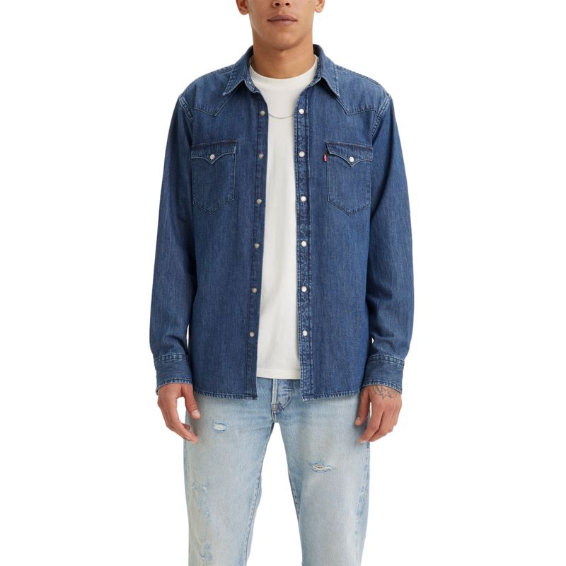 LEVIS - Camisa Hombre Classic Western Jean Azul Levis