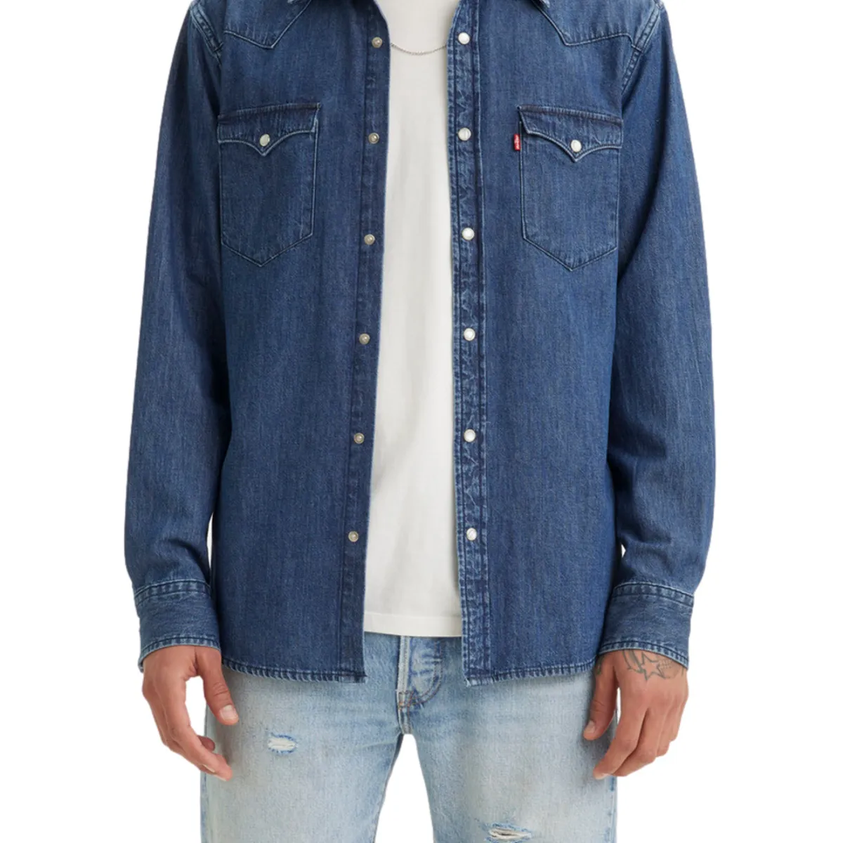 LEVIS - Camisa Hombre Classic Western Jean Azul Levis