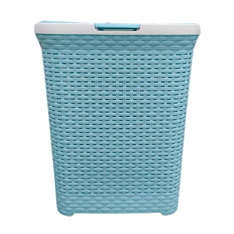GENERICO - Cesta Grande Modelo ratan para ropa  en celeste