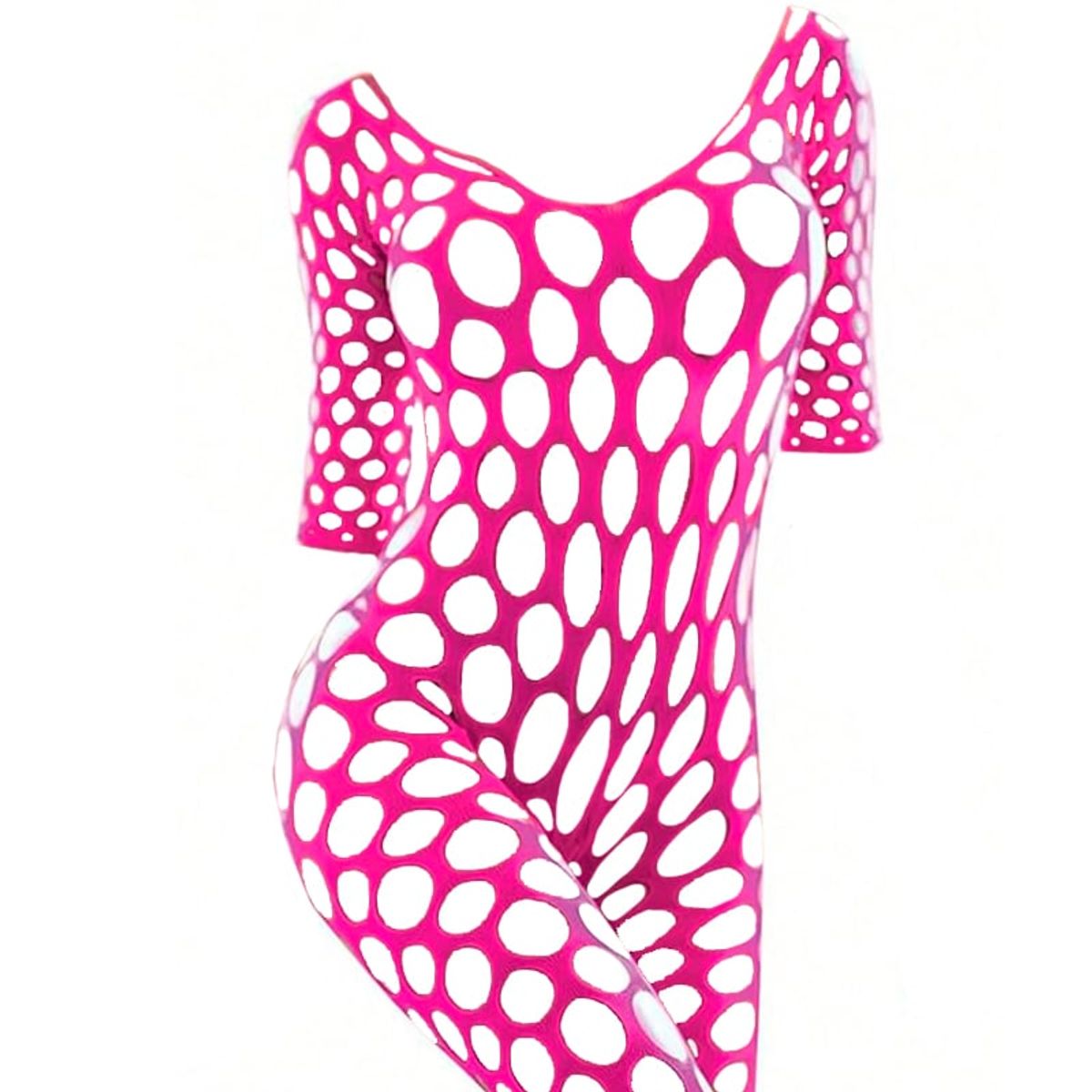 GENERICO - Bodystocking malla Enterizo Lenceria media para todo el cuerpo_.