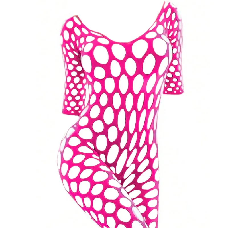 GENERICO - Bodystocking malla Enterizo Lenceria media para todo el cuerpo_.