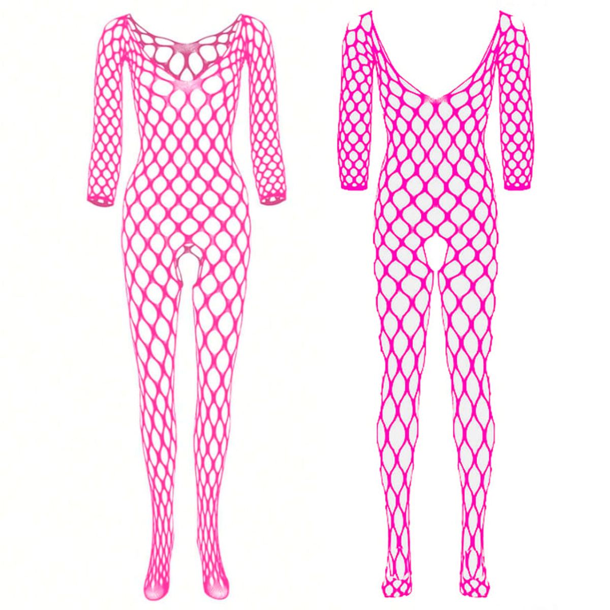 GENERICO - Bodystocking malla Enterizo Lenceria media para todo el cuerpo_.