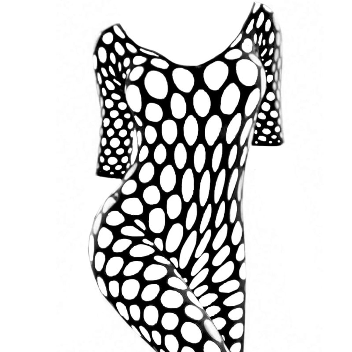 GENERICO - Bodystocking malla Enterizo Lenceria media para todo el cuerpo_.