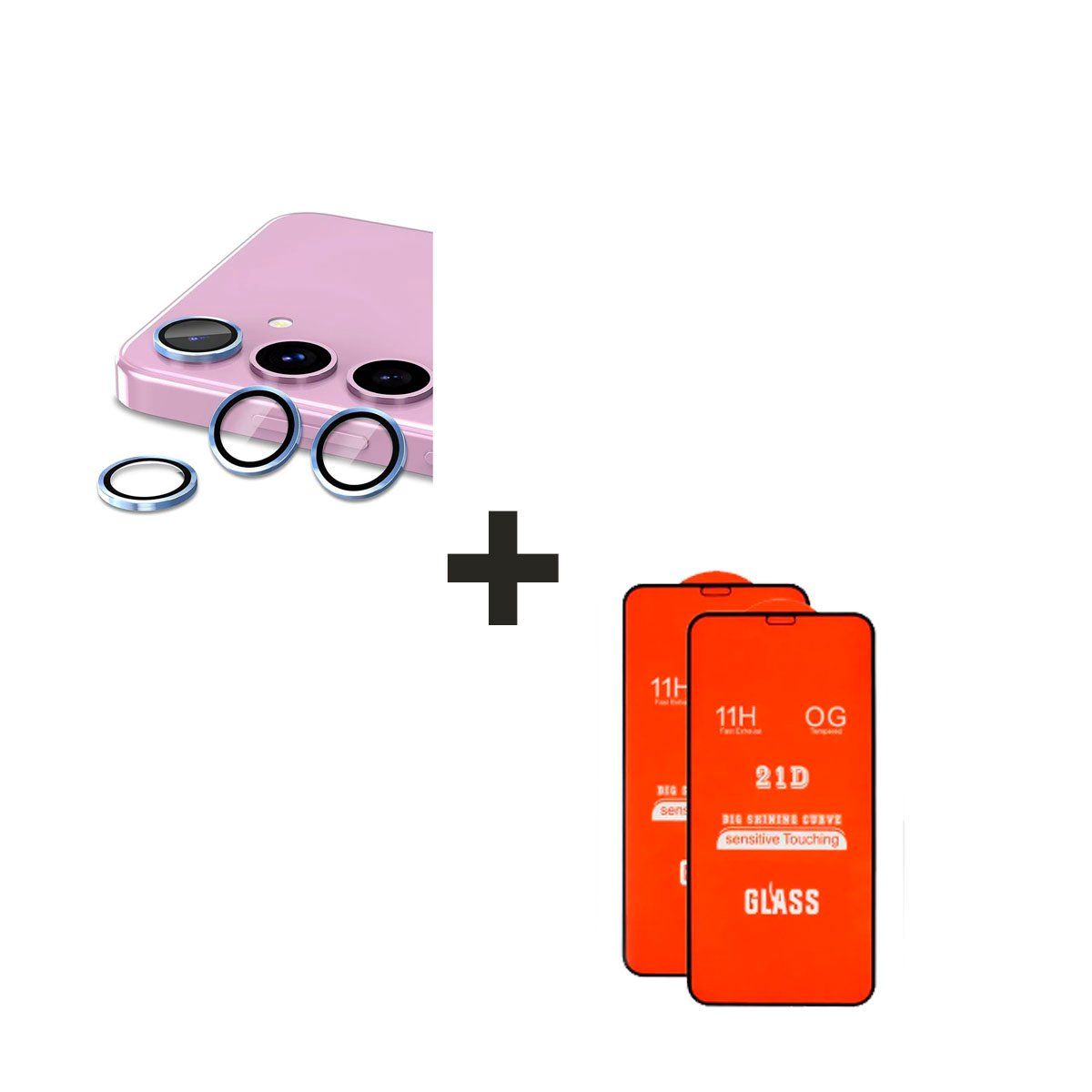 GENERICO - Protector de Cámara para el Samsung A55 Azul + Vidrio Templado