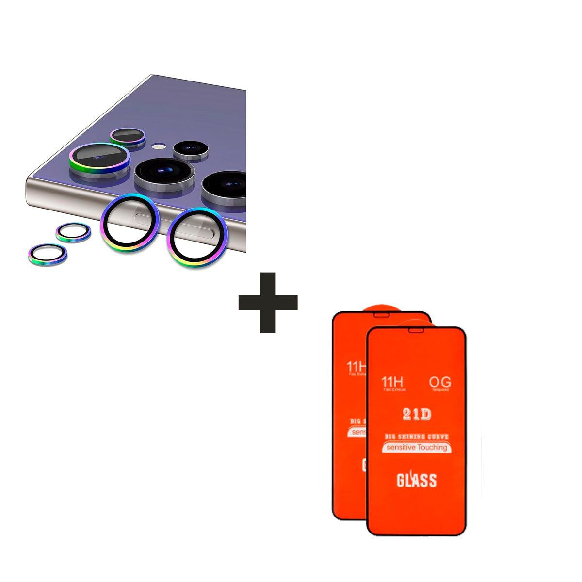 GENERICO - Protector de Cámara para el Samsung A25 Tornasol + Vidrio Templado