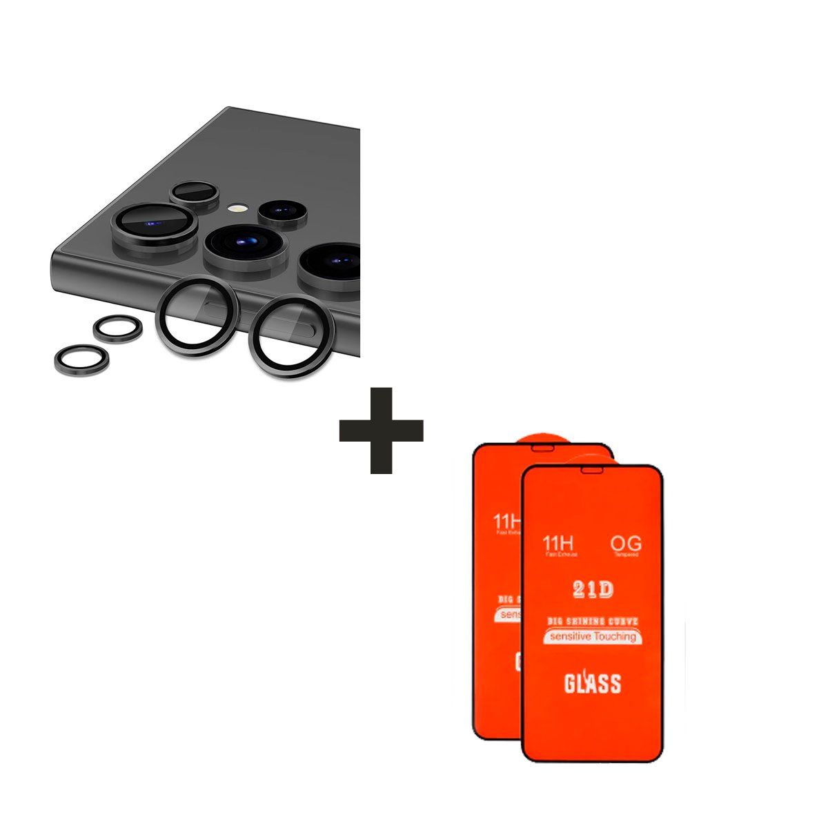 GENERICO - Protector de Cámara para el Samsung A35 Negro + Vidrio Templado