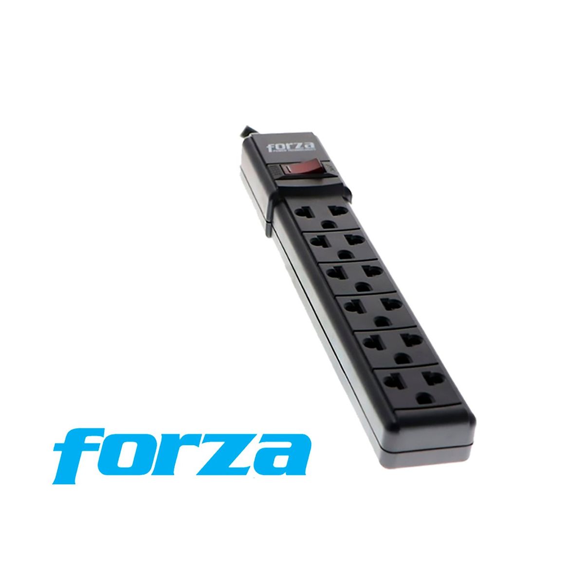 FORZA - REGLETA PS-001B FORZA 2200W 6 NEMA UNIVERSAL 2200W NEGRO 09CM CABLE