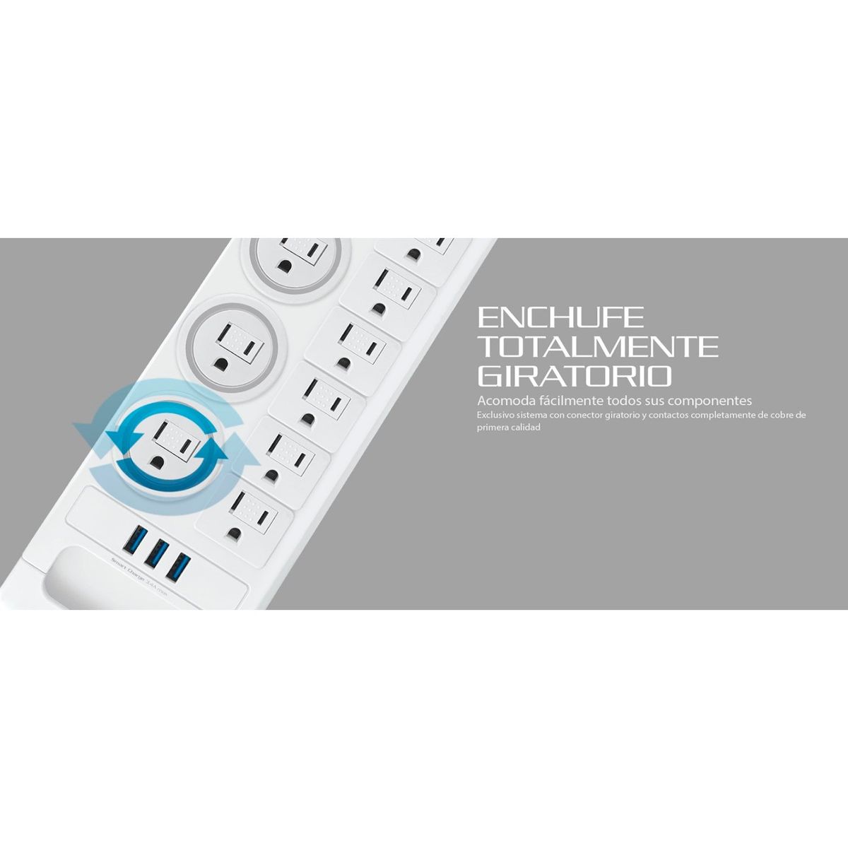 FORZA - SUPRESOR DE PICOS FSP-1011USBW FORZA 11 SALIDAS USB RJ45 BLANCO