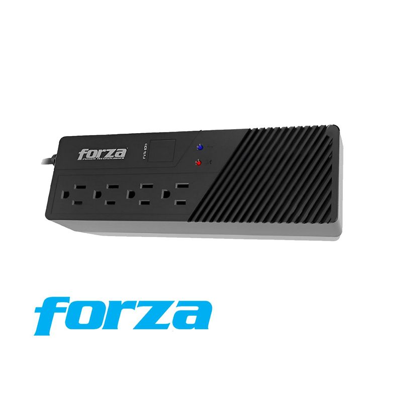 FORZA - ESTABILIZADOR FVR-1012 FORZA 4 SALIDAS 1000VA 500W NEGRO 200 JULES