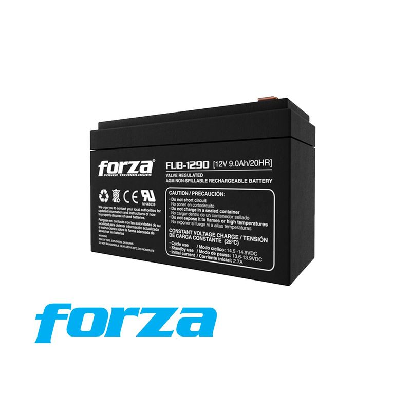 FORZA - BATERÍA FUB-1290 FORZA PLOMO-ÁCIDO 12v 9 Ah NEGRO