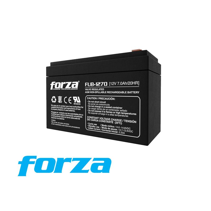 FORZA - BATERÍA FUB-1270 FORZA PLOMO-ÁCIDO 12v 7 Ah NEGRO