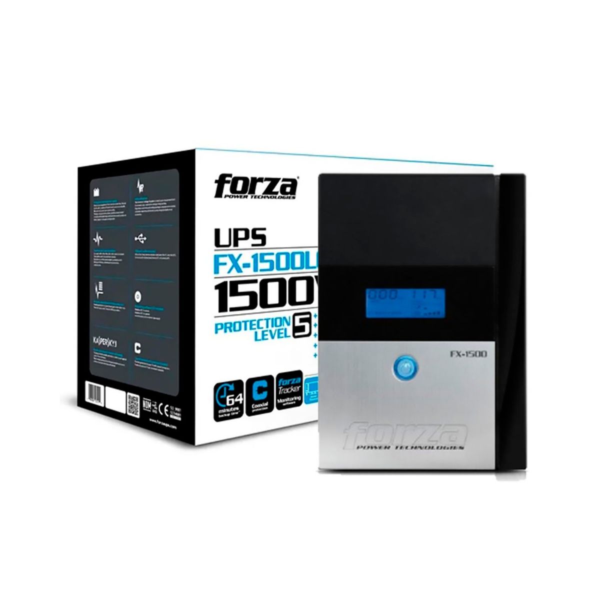 FORZA - UPS INTELIGENTE FX-1500LCD-U FORZA 1500VA840W 8 SALIDAS NEMA 5-15R