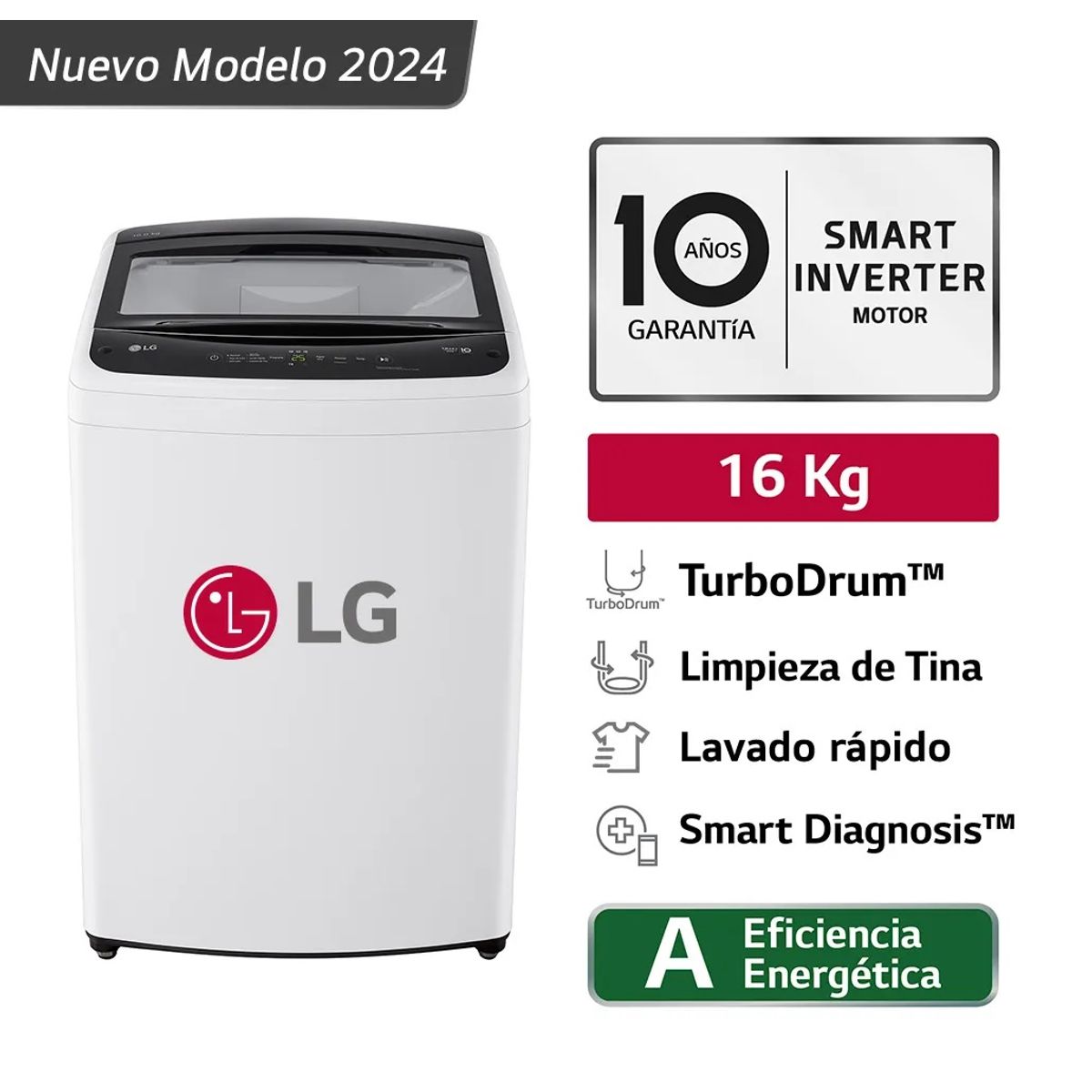 LG - Lavadora Automática LG WT16WVTB 16kg Blanco