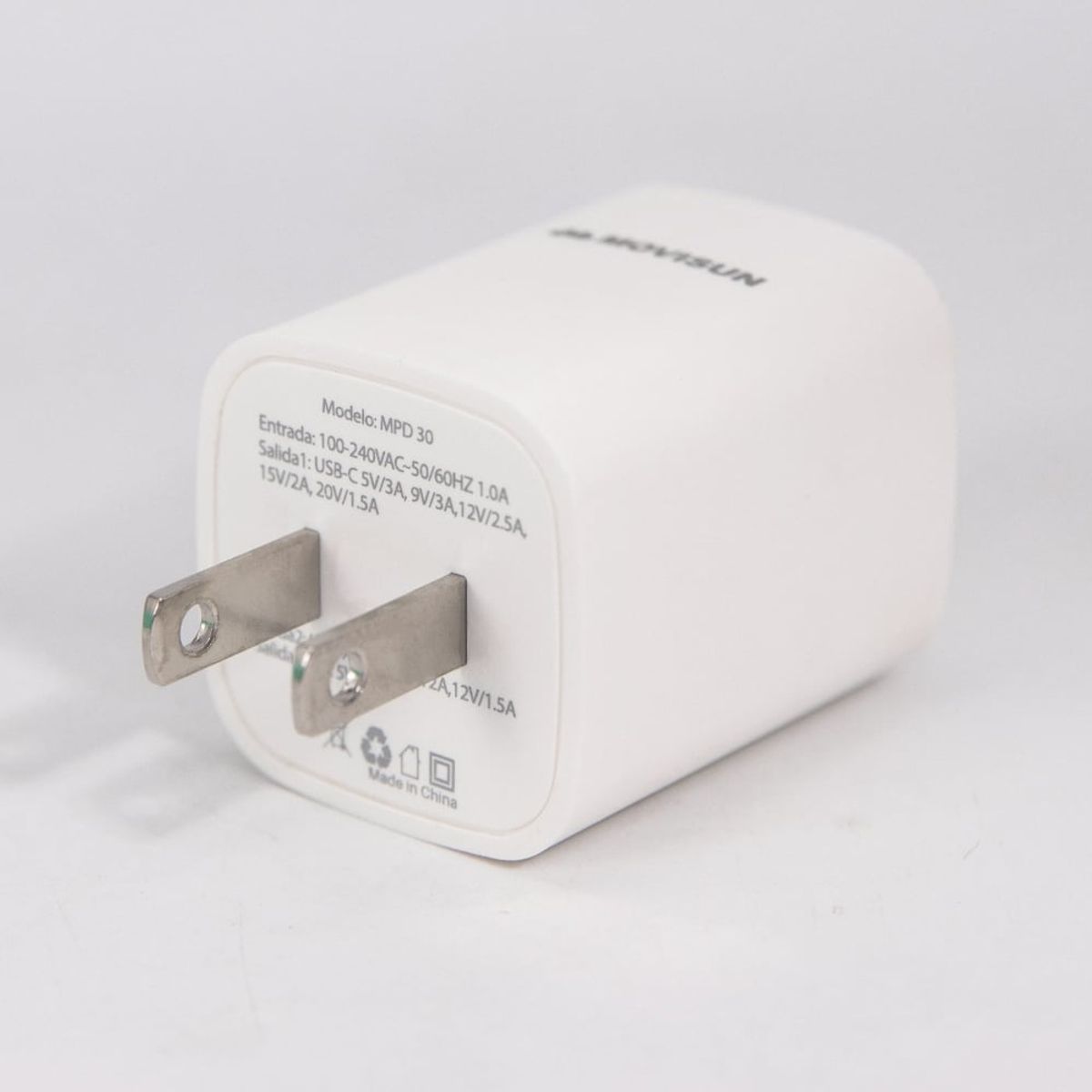 MOVISUN - Cargador USB Tipo C MOVISUN MPD 30 USB 3.0 carga rapida 30W cable 1.2m