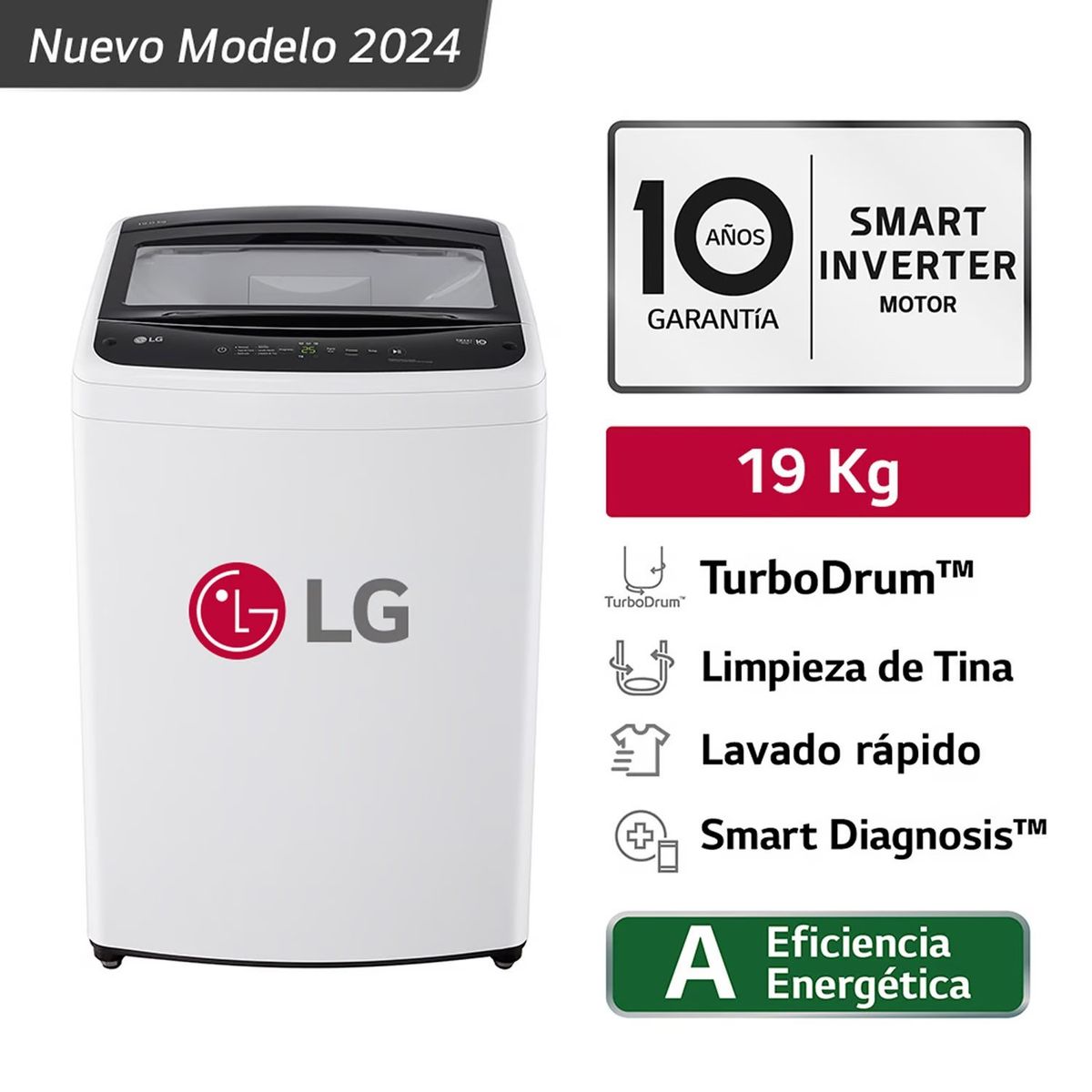 LG - Lavadora Automática LG WT19WVTB 19kg Blanca