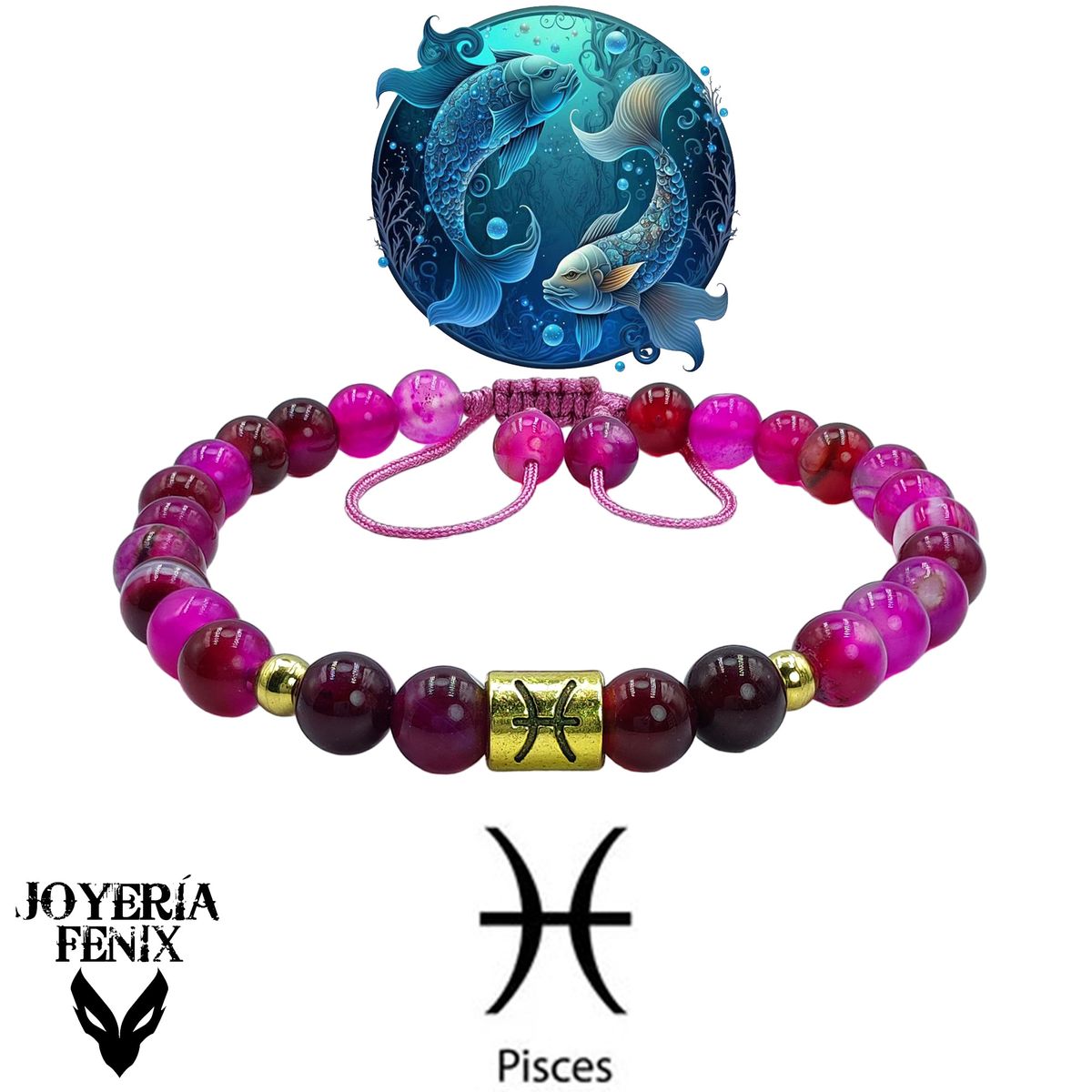 JOYERIA FENIX - Pulsera Zodiacal Piedra Natural 6mm - Joyería Fénix