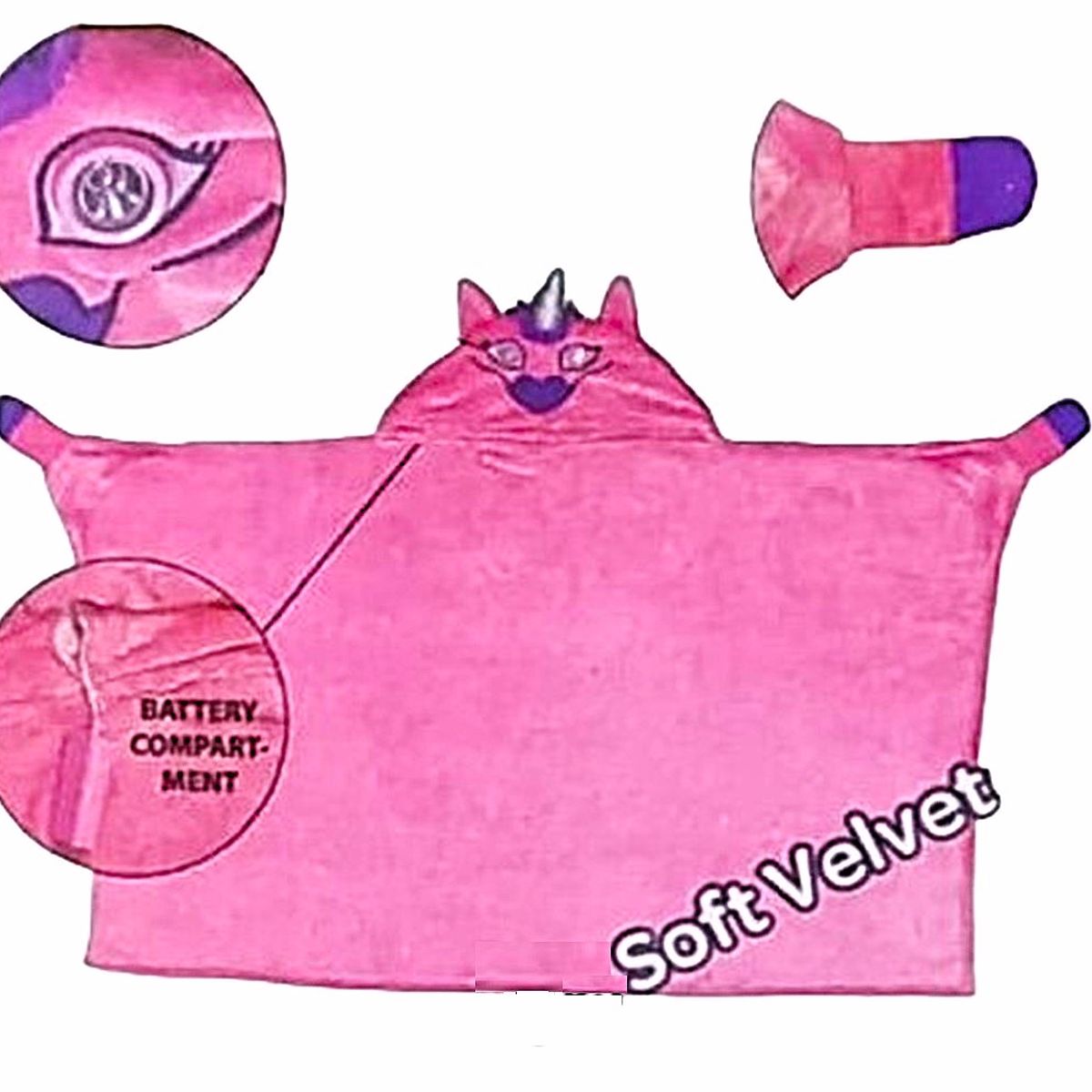 GENERICO - Unicornio Disfraz Capa Rosado Mágica Luz LED  Día del Niño