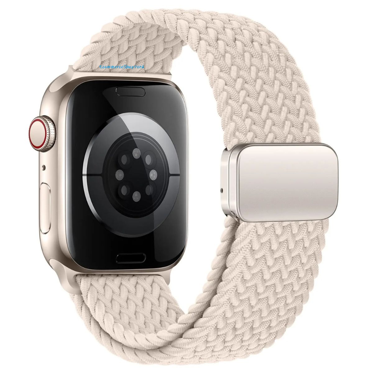 GENERICO - Correa Nylon Trenzado Cierre Magnético para 42-44-45-49MM Perla