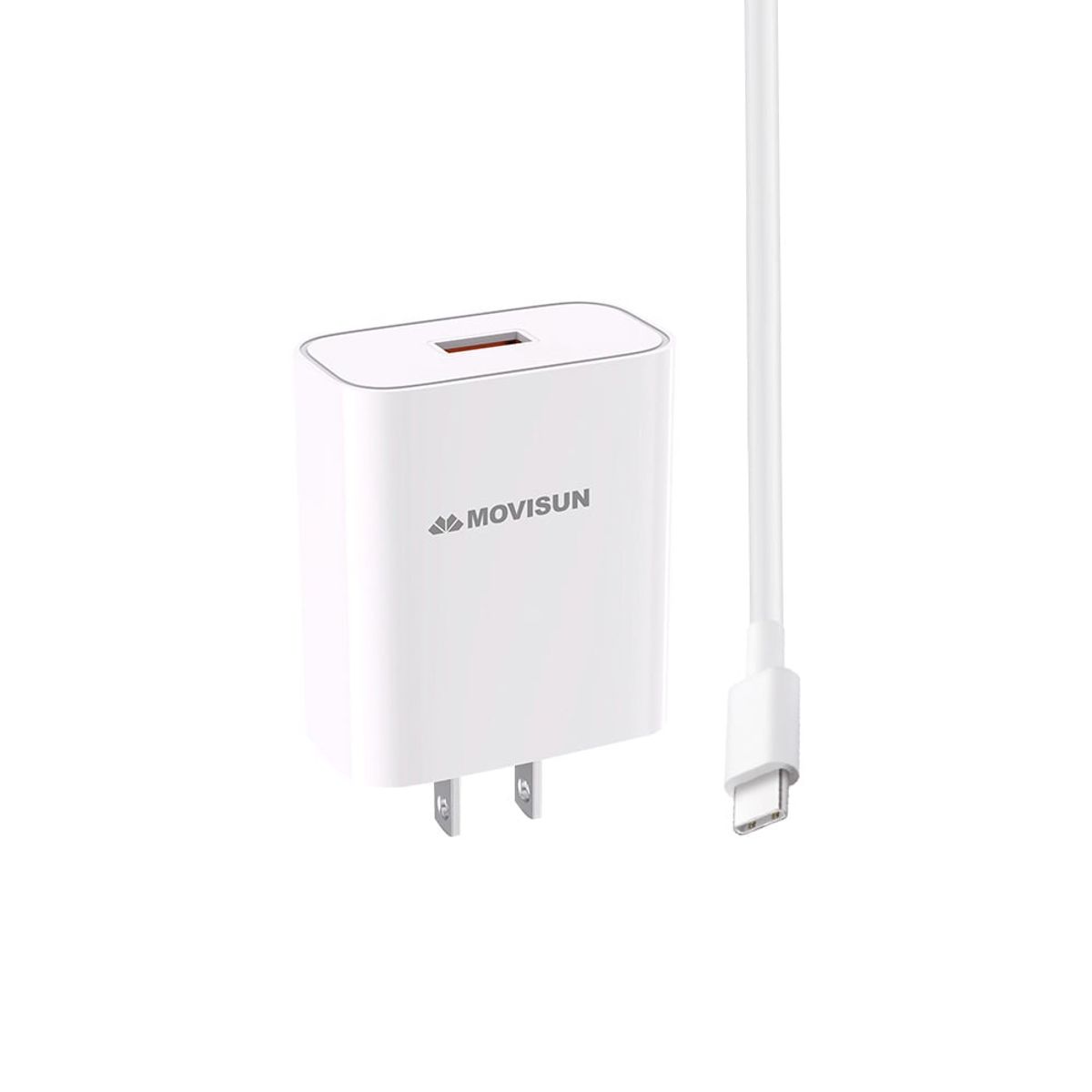 MOVISUN - Cargador USB Tipo C MOVISUN MQC 20 USB 3.0 carga rapida 22.5W cable 1m