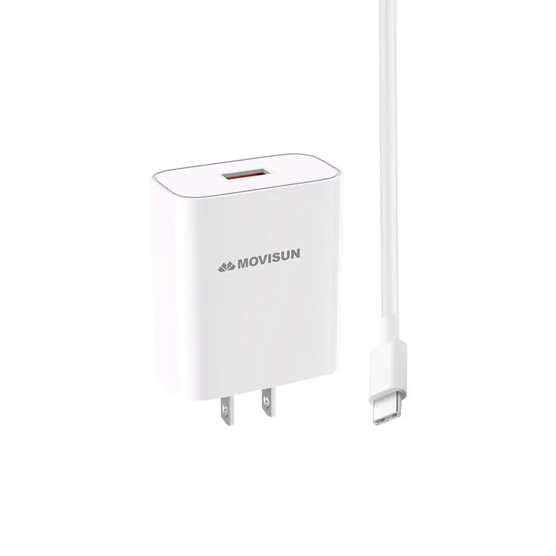 MOVISUN - Cargador USB Tipo C MOVISUN MQC 20 USB 3.0 carga rapida 22.5W cable 1m