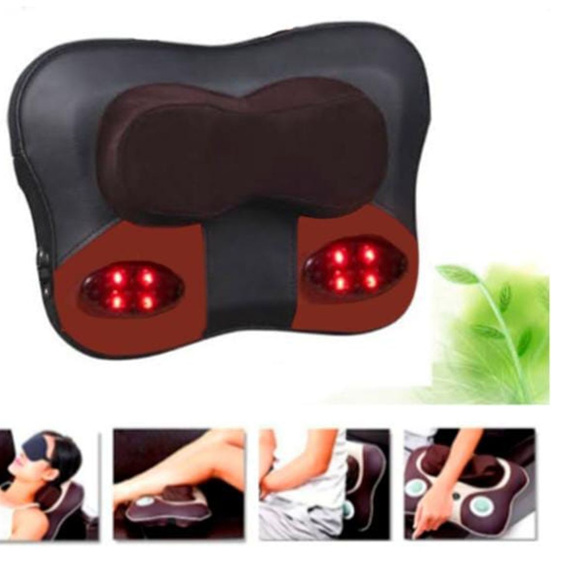 GENERICO - ALMOHADILLA CON TAPA DE CUERO PARA MASAJE DE AMASAMIENTO Y CALOR