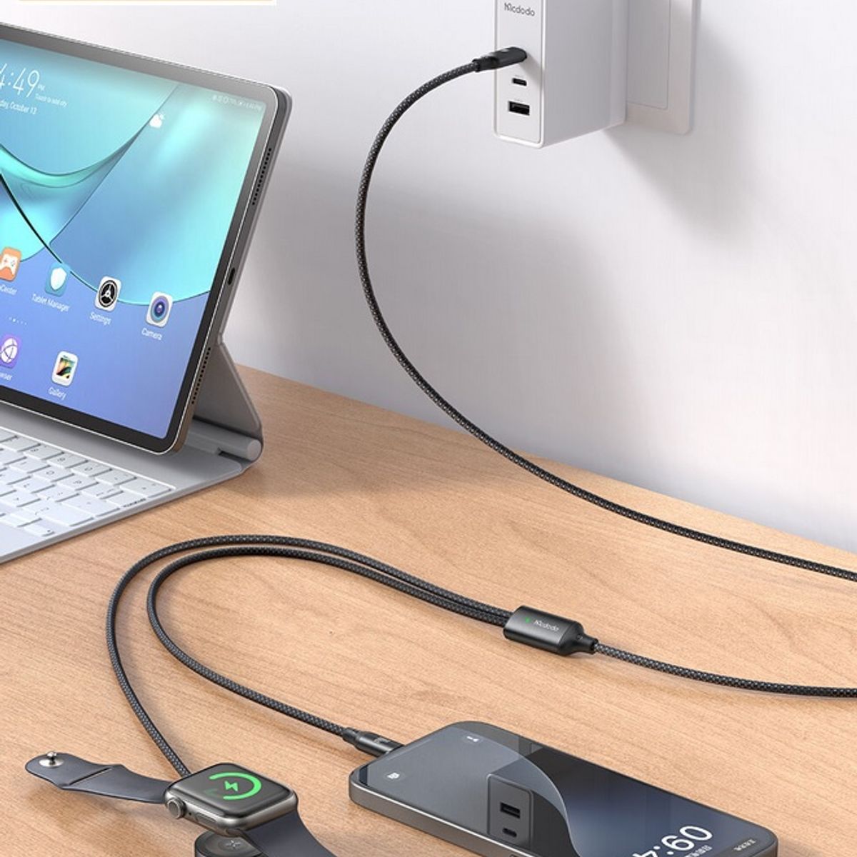 MCDODO - Cable tipo C 2en1- Para Macbook Iphone y Apple watch - 60W MCdodo