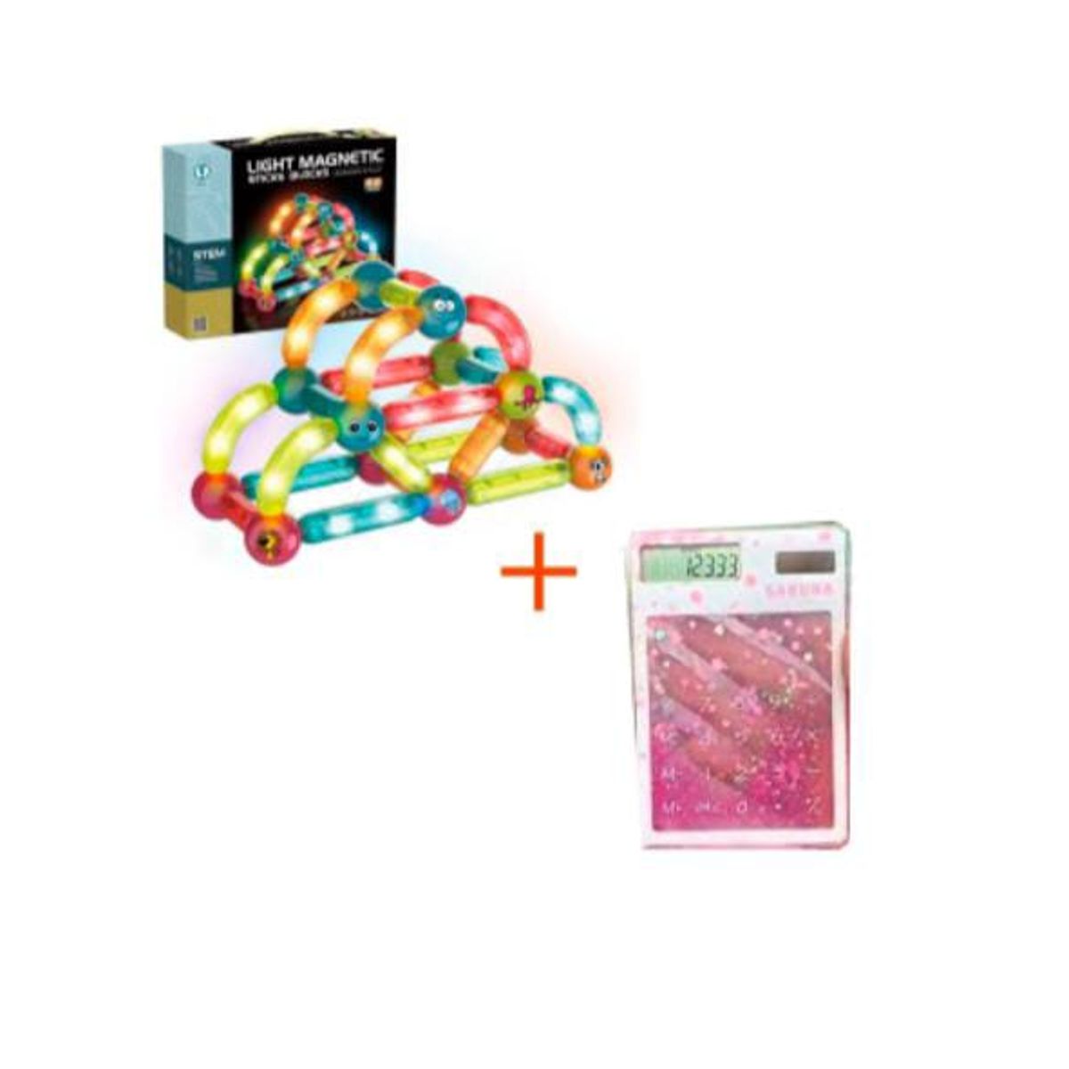 GENERICO - Juego de bloque magnético con luces + calculadora solar