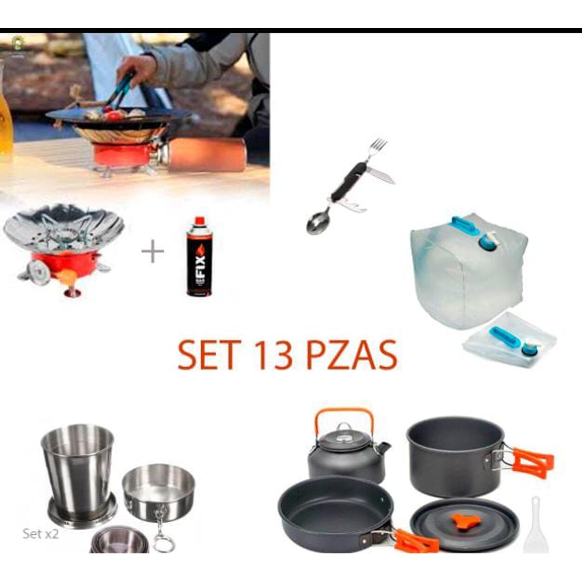 GENERICO - Pack campamento de 13 pzas