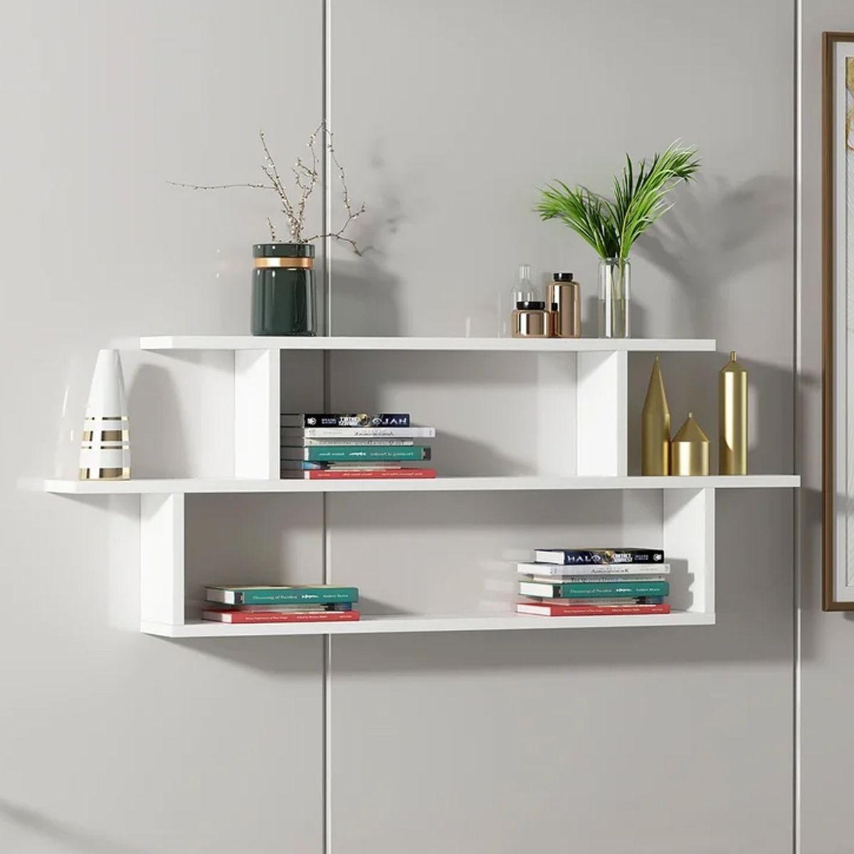 GENERICO - Repisa Flotante Melamina 90x54x20cm Blanco