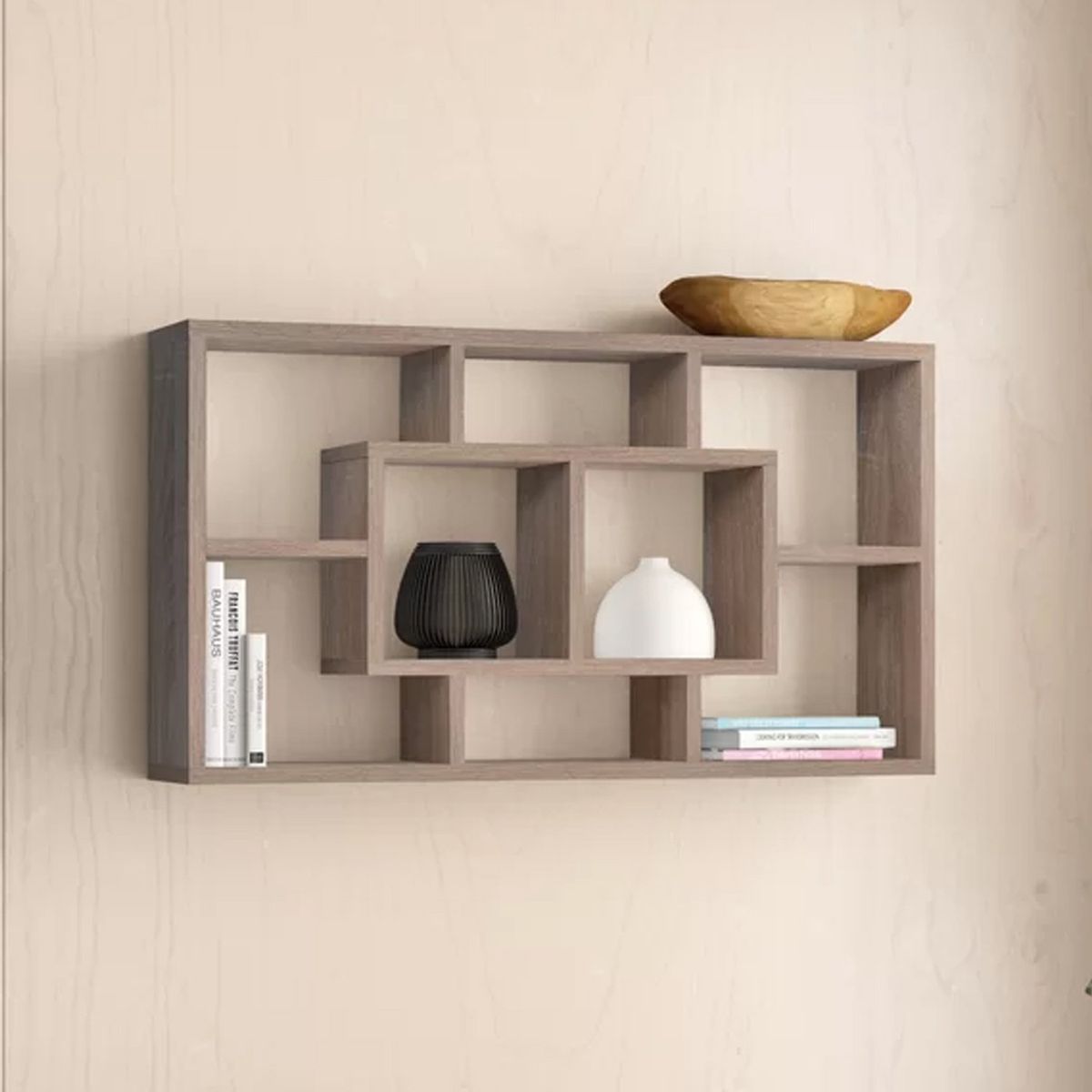 GENERICO - Repisa Flotante Melamina 4 Divisiones 90x60x20cm Nácar