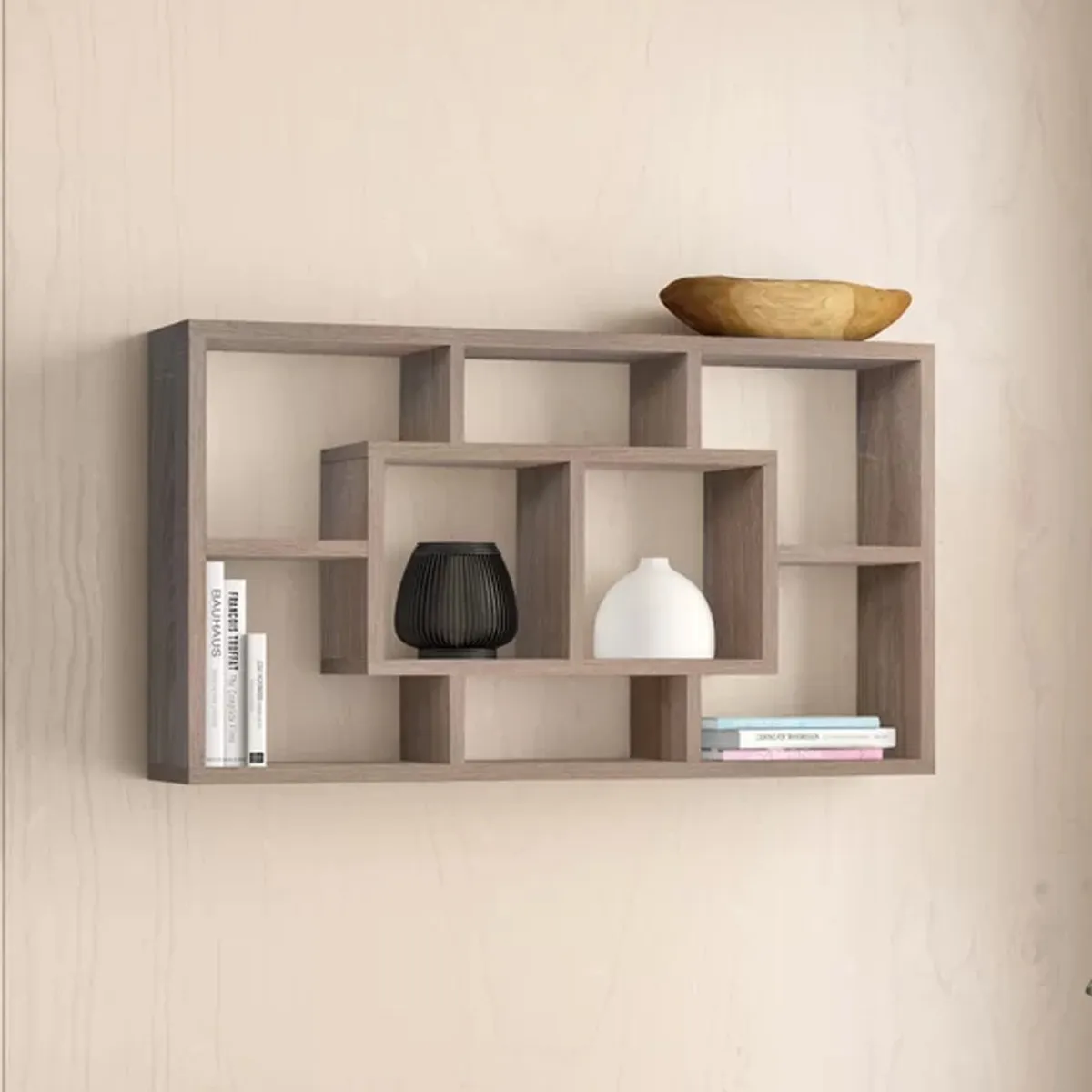 GENERICO - Repisa Flotante Melamina 4 Divisiones 90x60x20cm Nácar