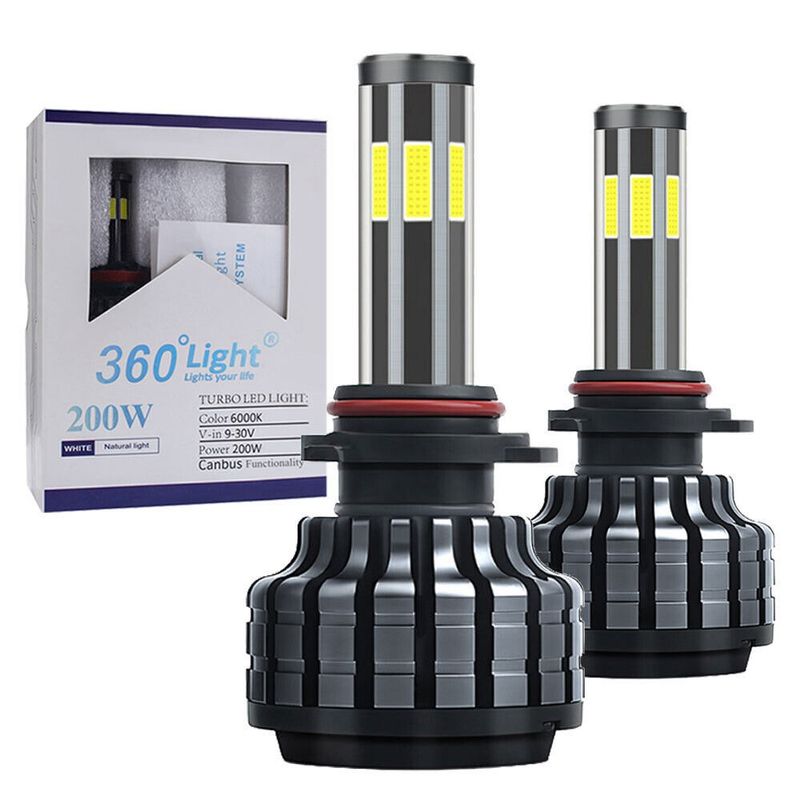 GENERICO - Set De Focos Led H4 6 Lados Alta Potencia Auto