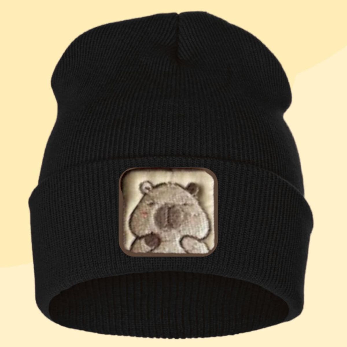 GENERICO - Beanie Capibara Niños y Adultos Negro Peluche Capibara