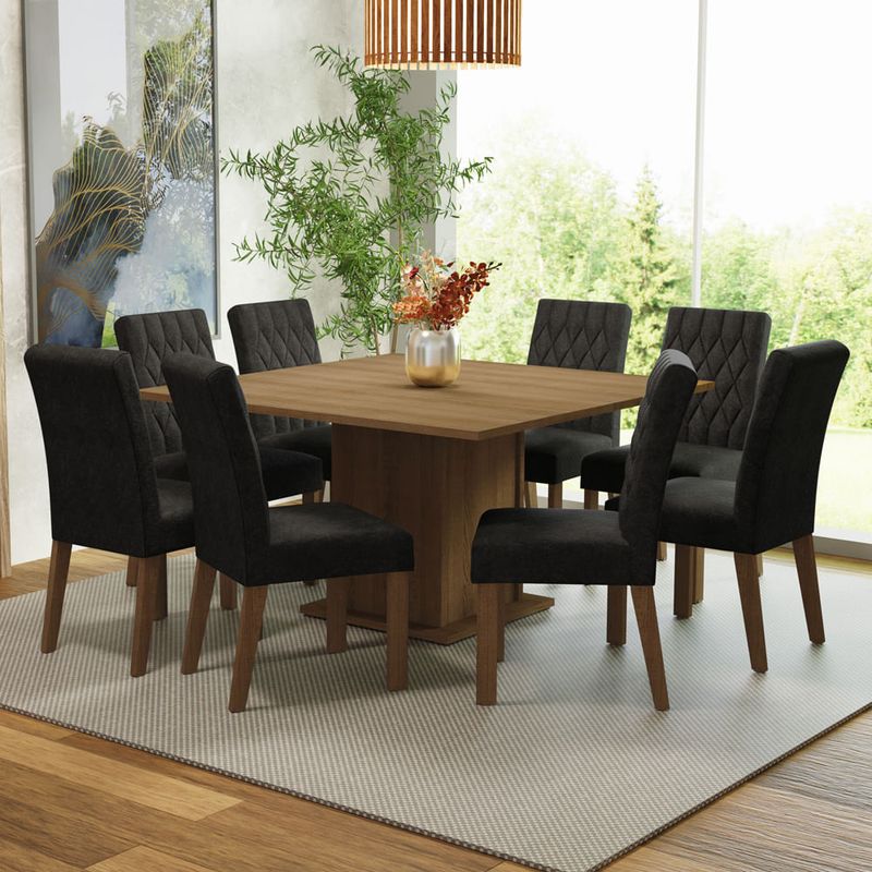 MADESA - Juego de Comedor Leila con 8 Sillas Oxford