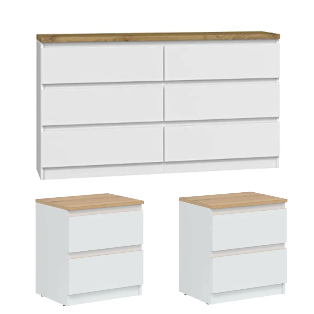 GENERICO - Combo Cómoda + veladores Mirtha Armados Petrox Home