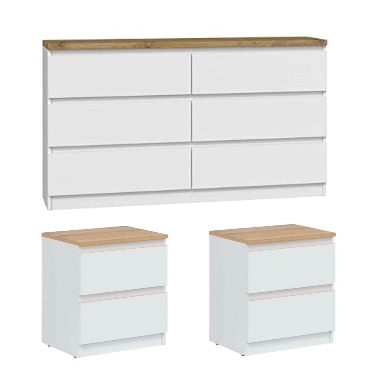 GENERICO - Combo Cómoda + veladores Mirtha Armados Petrox Home