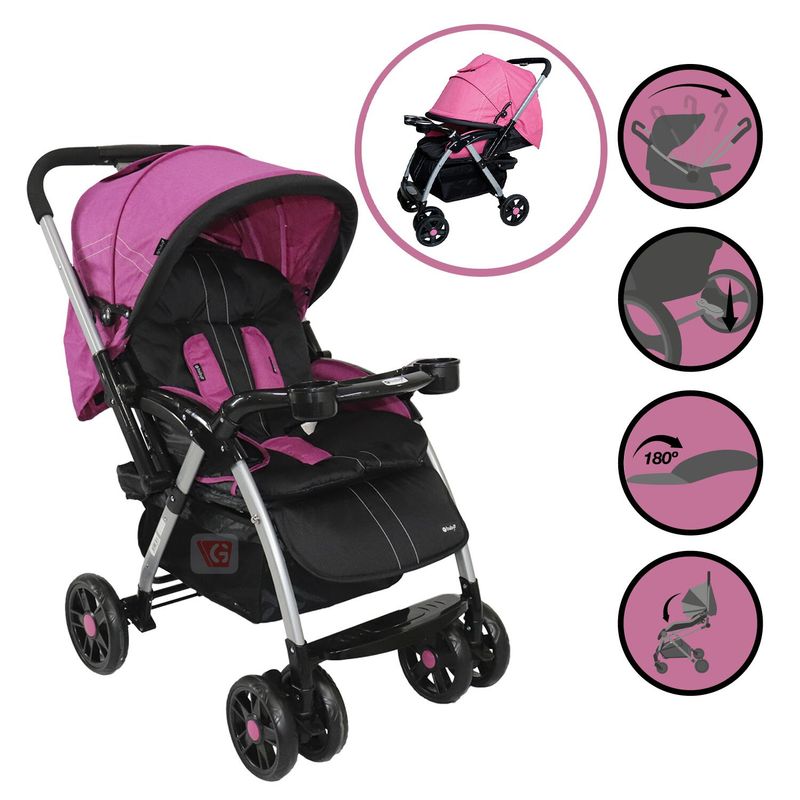 EBABY - Coche Cuna Ebaby ROSSI Rosado