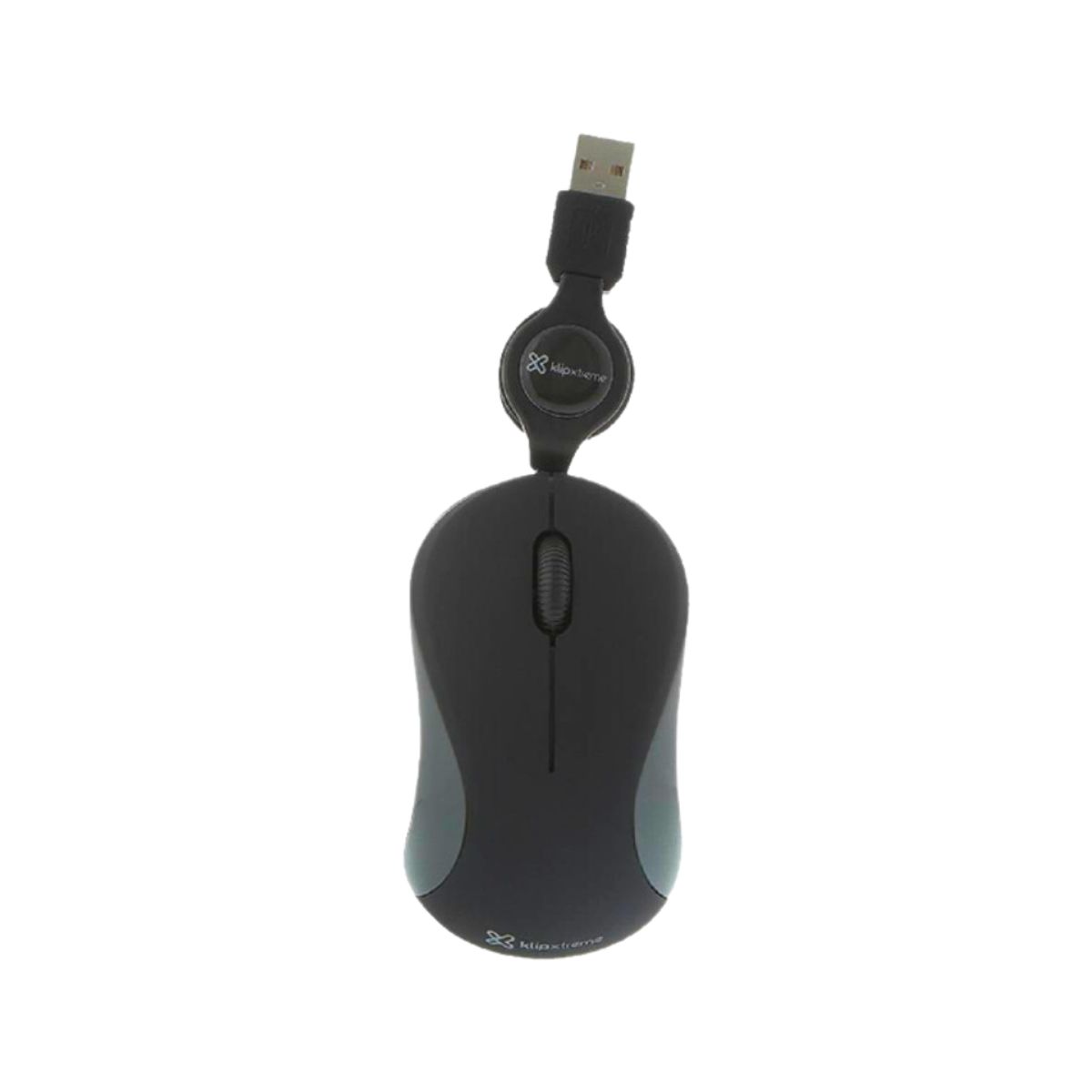 KLIP XTREME - Mouse Klip Xtreme Karbon Negro USB Retráctil Ambidiestro 1000 DPI