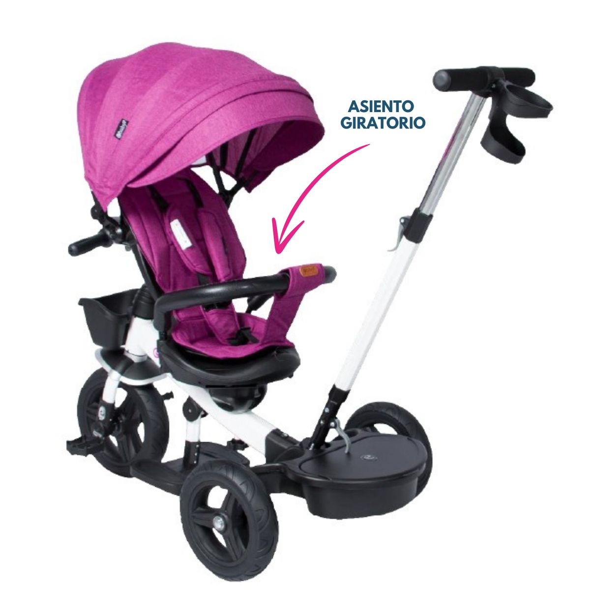 EBABY - TRICICLO ARIA RECLINABLE CON ASIENTO GIRATORIO MORADO Ebaby