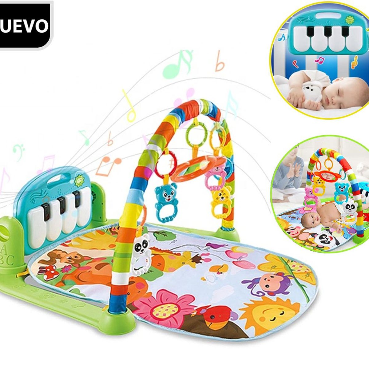 GENERICO - Gimnasio Con Piano Para Patear Y Jugar Verde