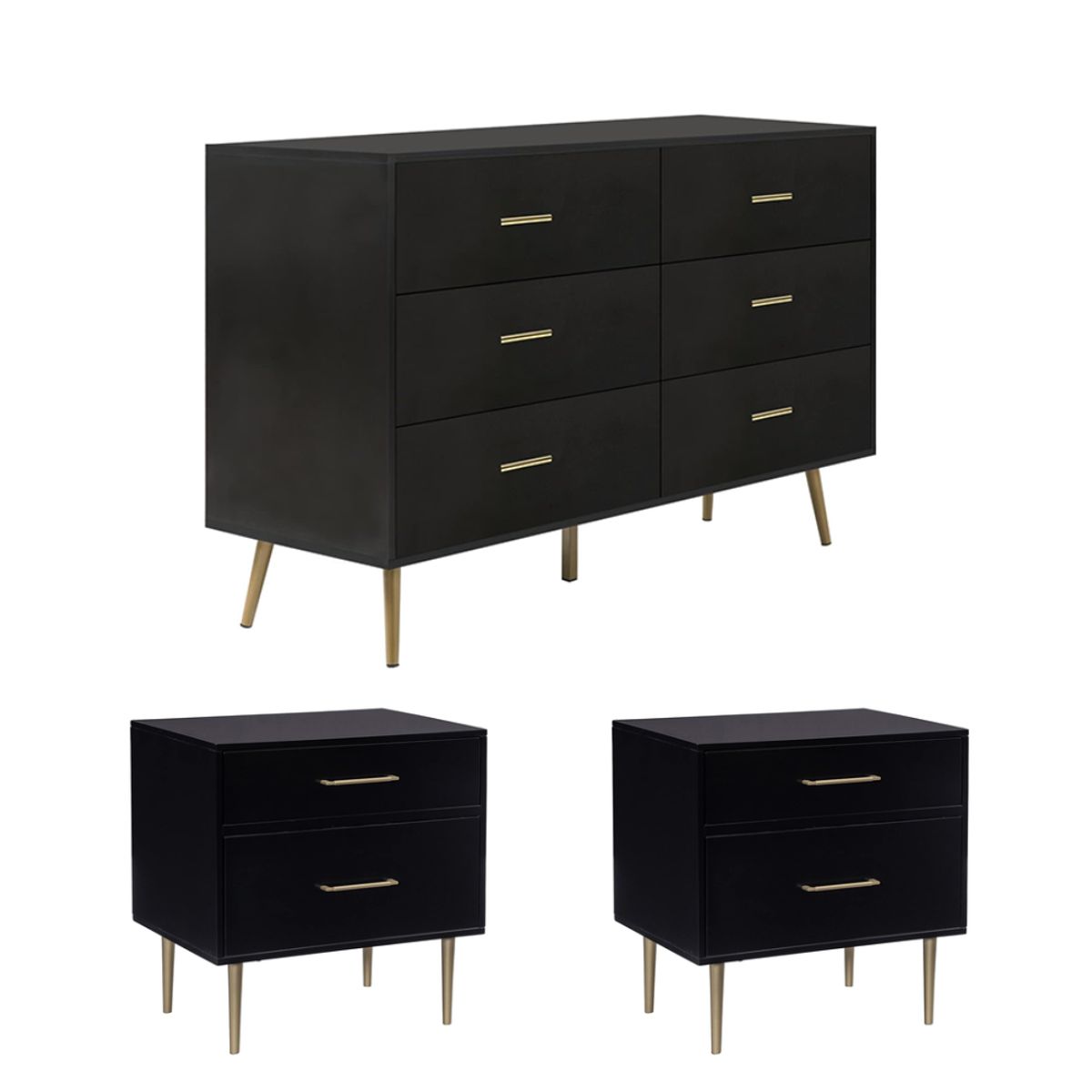 GENERICO - Combo Cómoda + veladores Caeli Armados Petrox Home