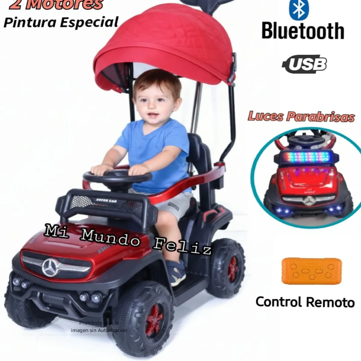 GENERICO - Carrito para Niños Musical con Guiador Merce  Control Red