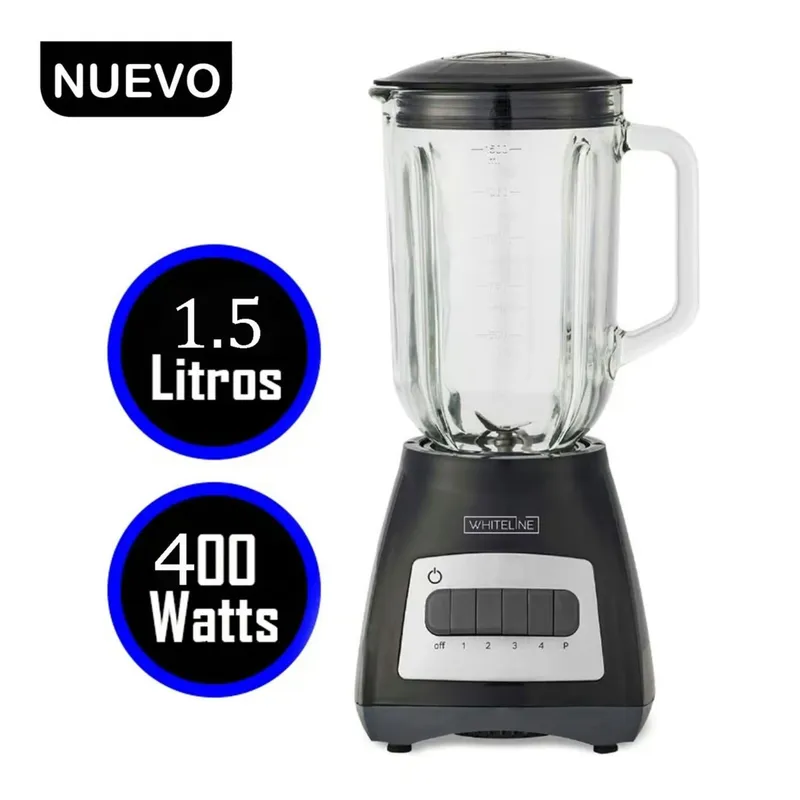 WHITELINE - Licuadora Whiteline Vaso de Vidrio 1.5 Litros