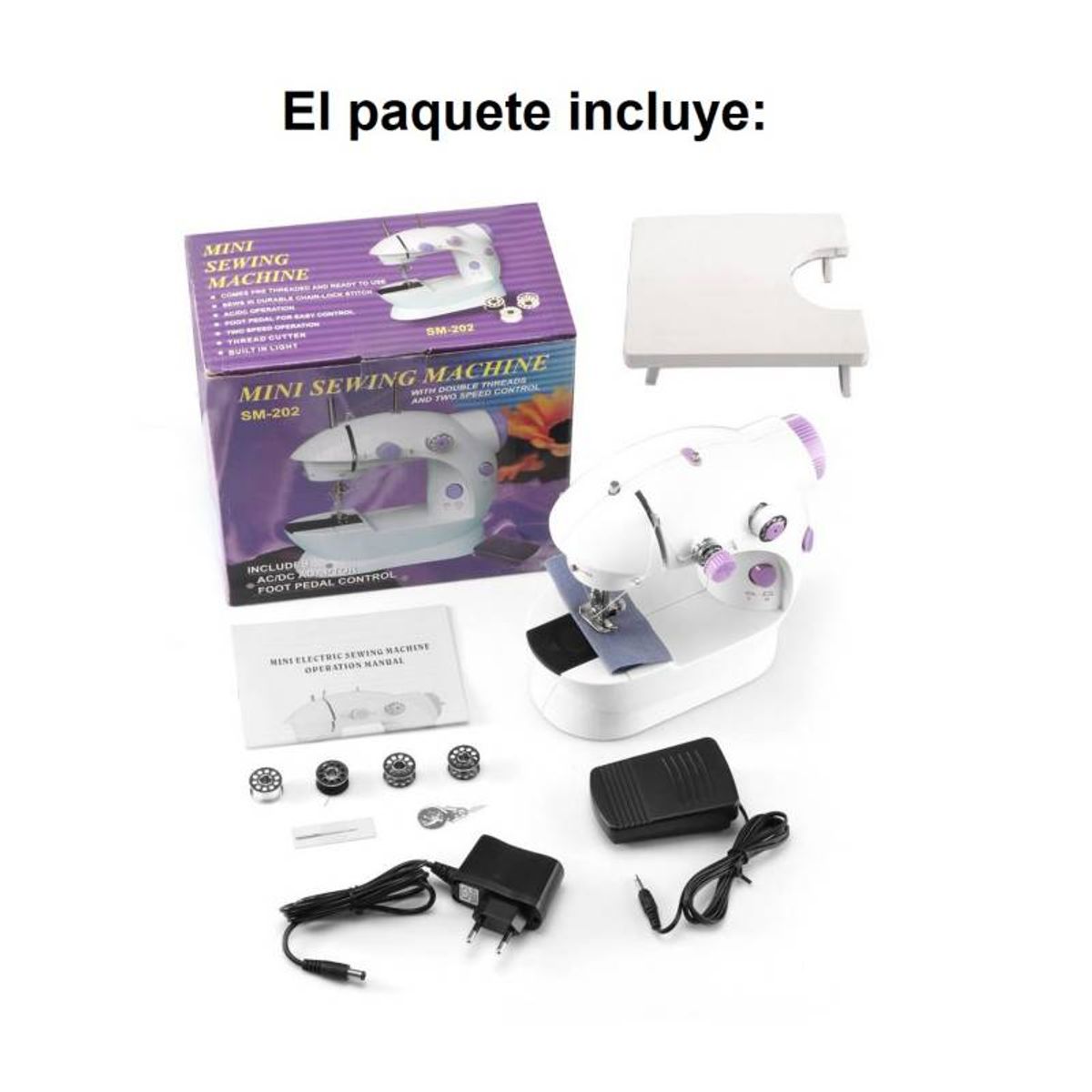 GENERICO - Mini Máquina de Coser con accesorios incluidos - Rosa