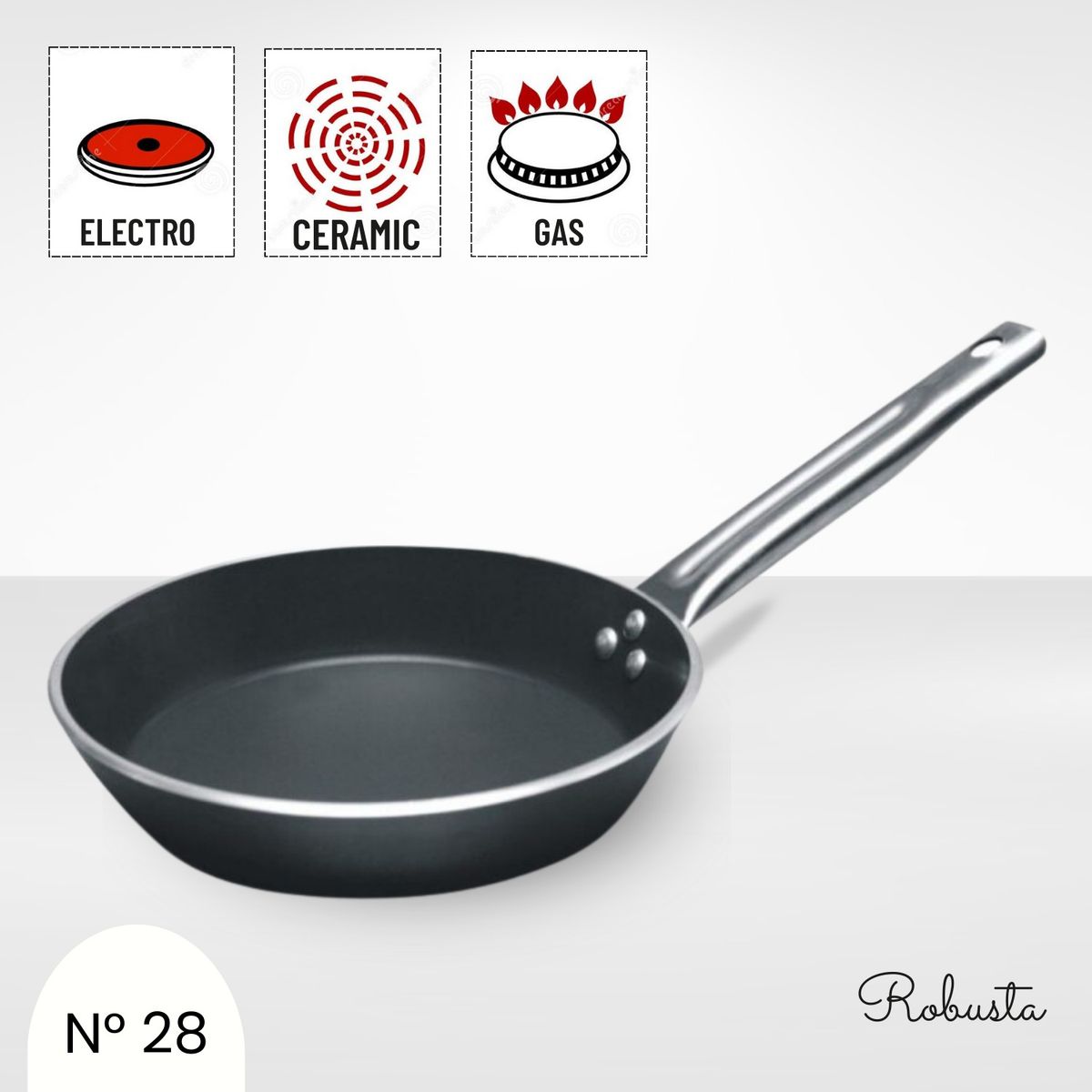 RECORD - Sartén de Aluminio Antiadherente Robusta 28 cm Record